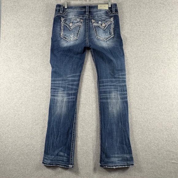 MISS ME Mid Rise Boot Women's 29 Faded Blue Boot Cut Jeans - Picture 2 of 16